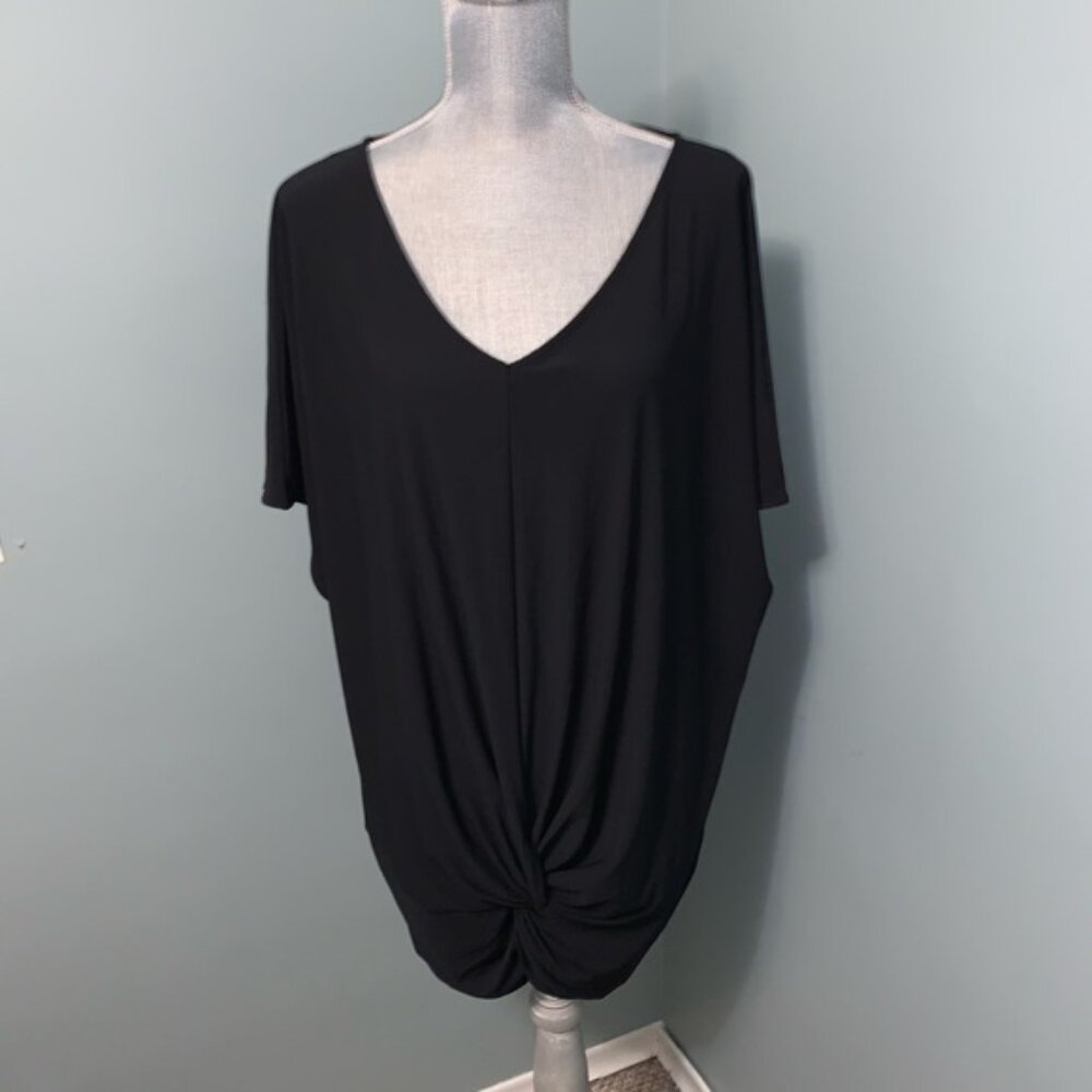 ADDITION ELLE PENNINGTONS black blouse womens plus size 4X office wear